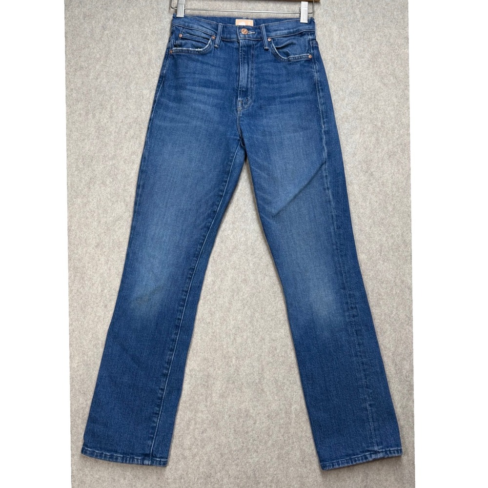 Mother Denim Swooner Rascal High Waisted Straight Leg Jeans Blue Wash Size 25